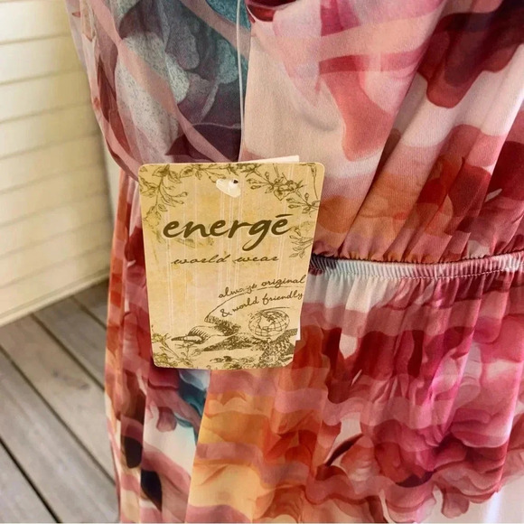 NWT Y2K ENERGE Maxi Long Dress XL Mixed Print Water Fairy Sublimation 00s - Picture 7 of 11